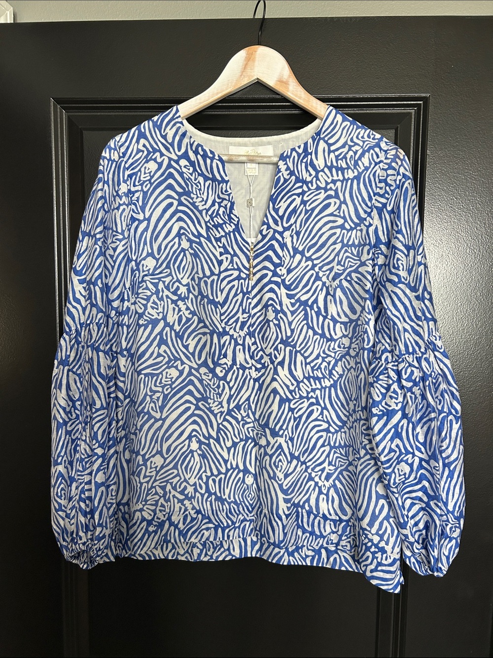 Lilly Pulitzer Laurelie Zee Bebe animal print gold bamboo zipper pull sz 4 NWT